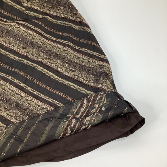 J. Jill Size 8P Elegant Brown Striped A-Line Skirt Tapestry Style Preppy Office - Picture 8 of 8